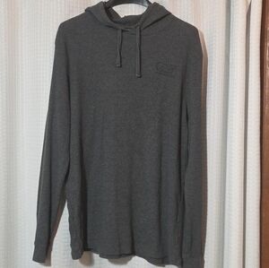Vineyard Vines Hoodie Shirt Mens XL Gray Spellout Whale Waffle Weave